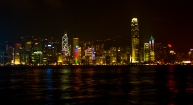 Hong Kong's famous skyline, viewed from Victoria Harbour in Tsim Sha Tsui